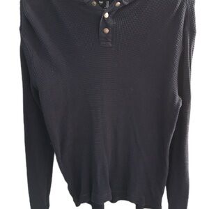 GAP Black Long Sleeve Henley Shirt